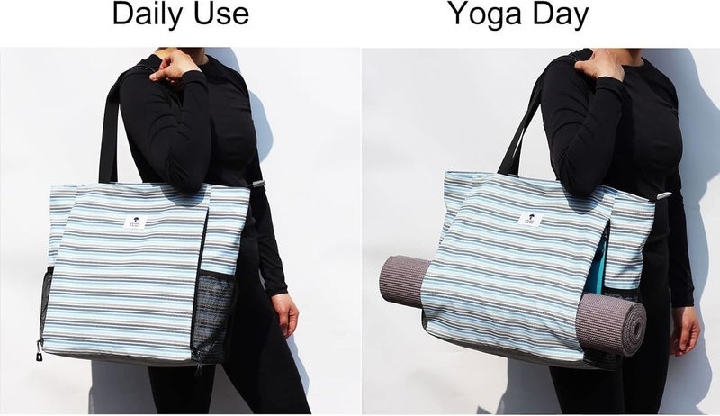 ESVAN Yoga Mat Bag Yoga Tote Carrier Shoulder Bag Carryall Tote for Office,Yoga,Pilates,Travel,Beach and Gym - Image 5